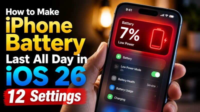 How to Make iPhone Battery Last All Day in iOS 26 12 Settings